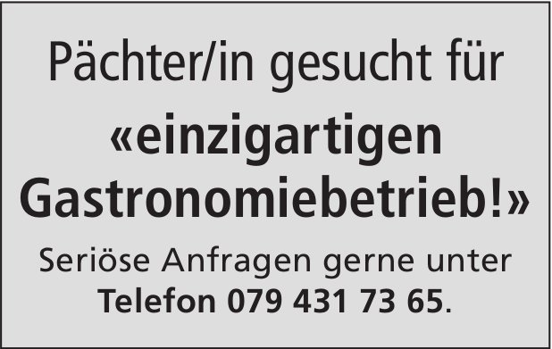 Gastronomiebetrieb, zu verpachten