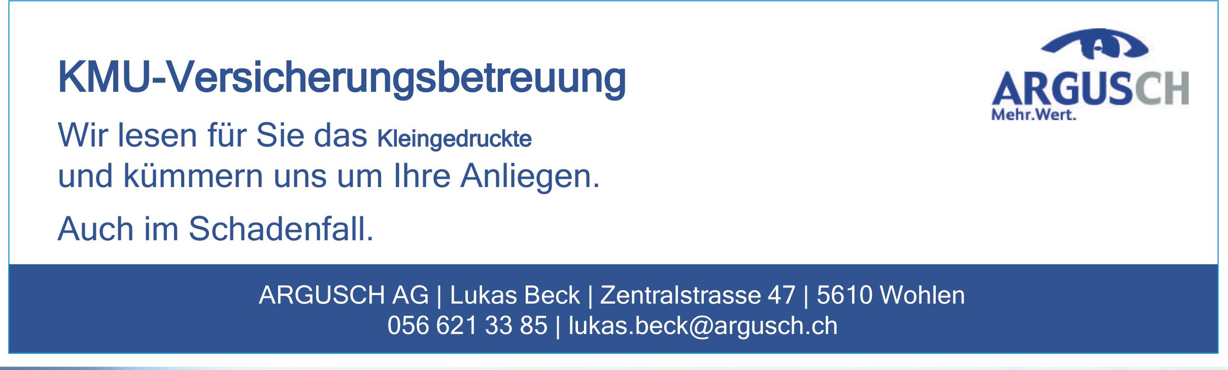 ARGUSCH AG, Wohlen - KMU-Versicherungsbetreuung