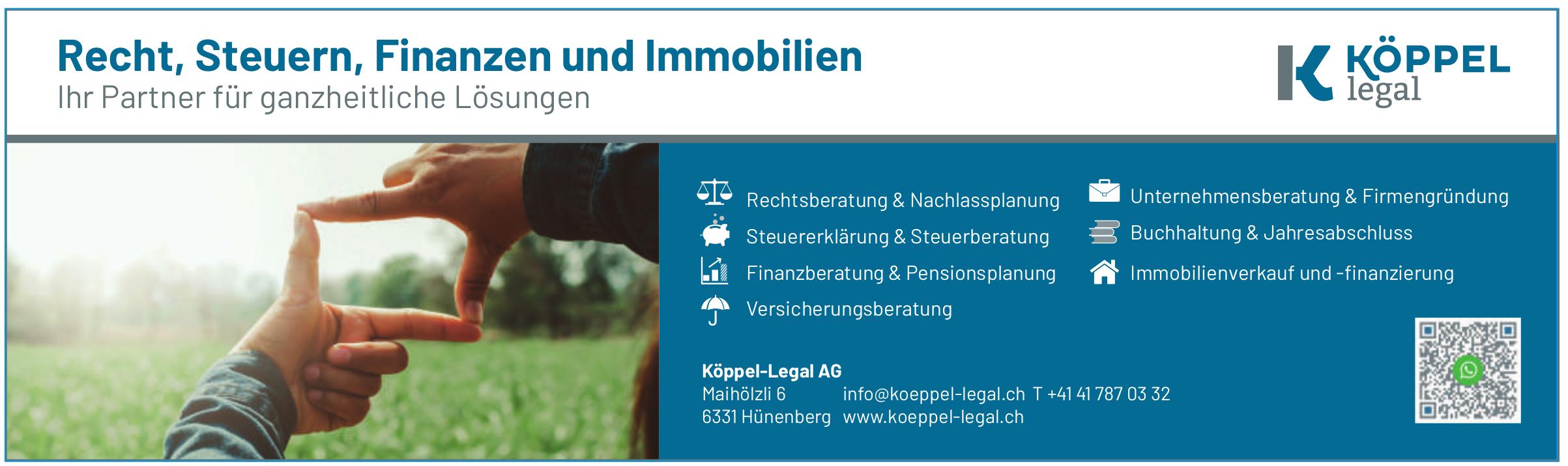 Köppel-Legal AG, Hünenberg - Recht, Steuern, Finanzen und Immobilien