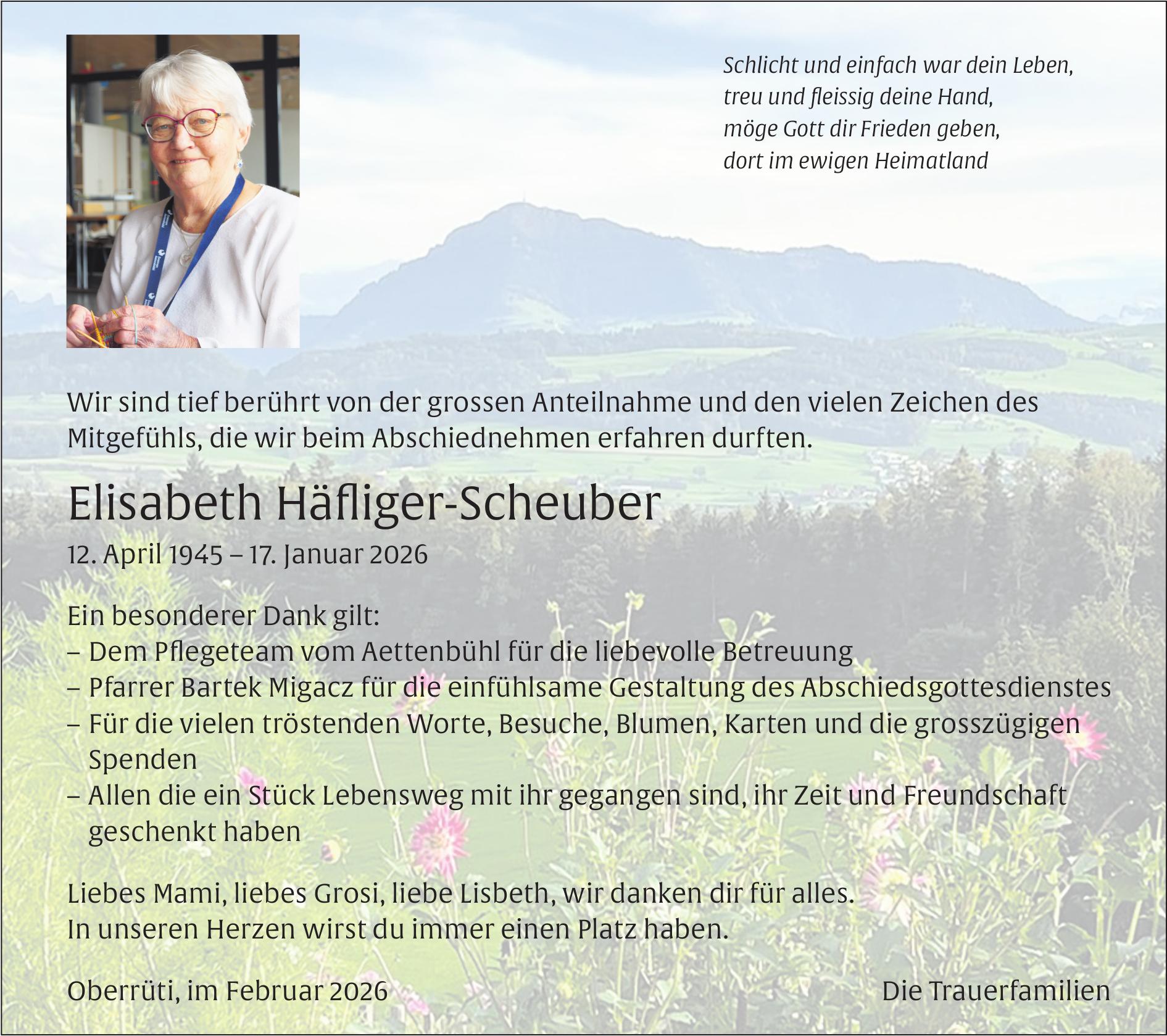 Häfliger-Scheuber Elisabeth, Januar 2026 / TA