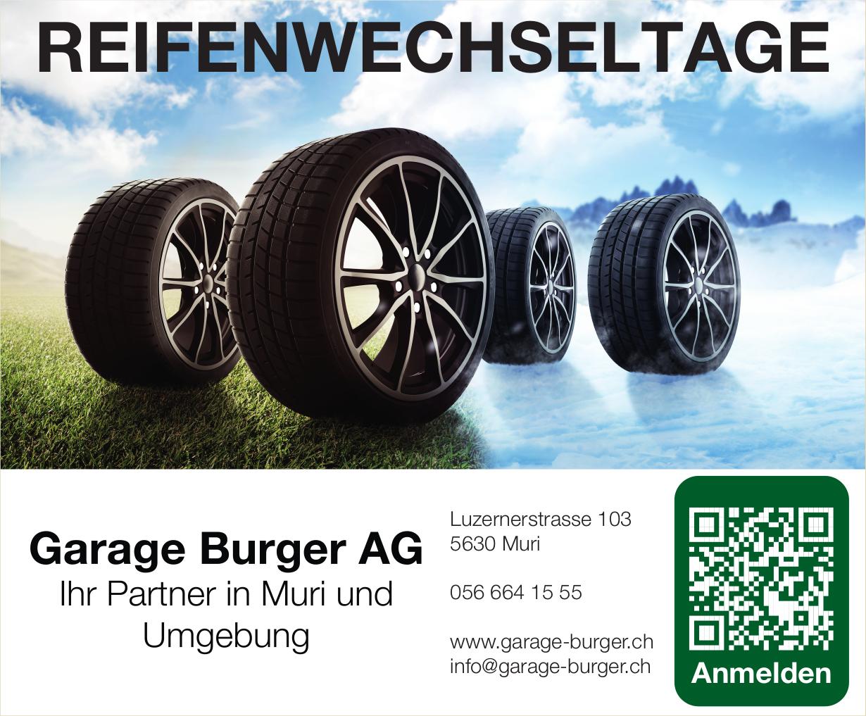 Garage Burger AG, Muri - REIFENWECHSELTAGE