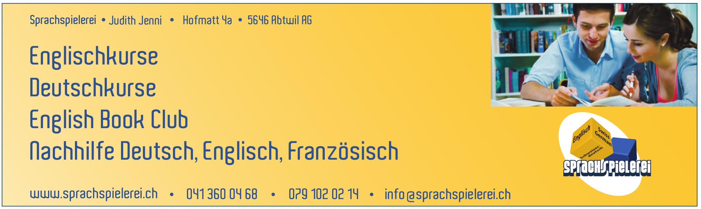 Sprachspielerei, Abtwil - Englischkurse Deutschkurse English Book Club Nachhilfe Deutsch, Englisch, Französisch