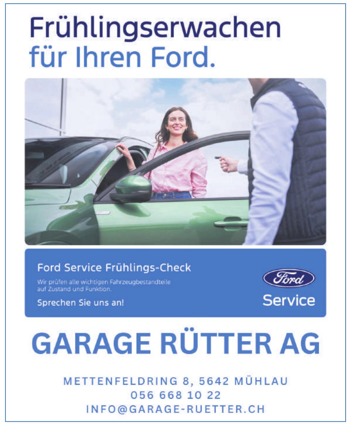 Garage RÜTTER AG, Mühlau - Frühlingserwachen für Ihren Ford.