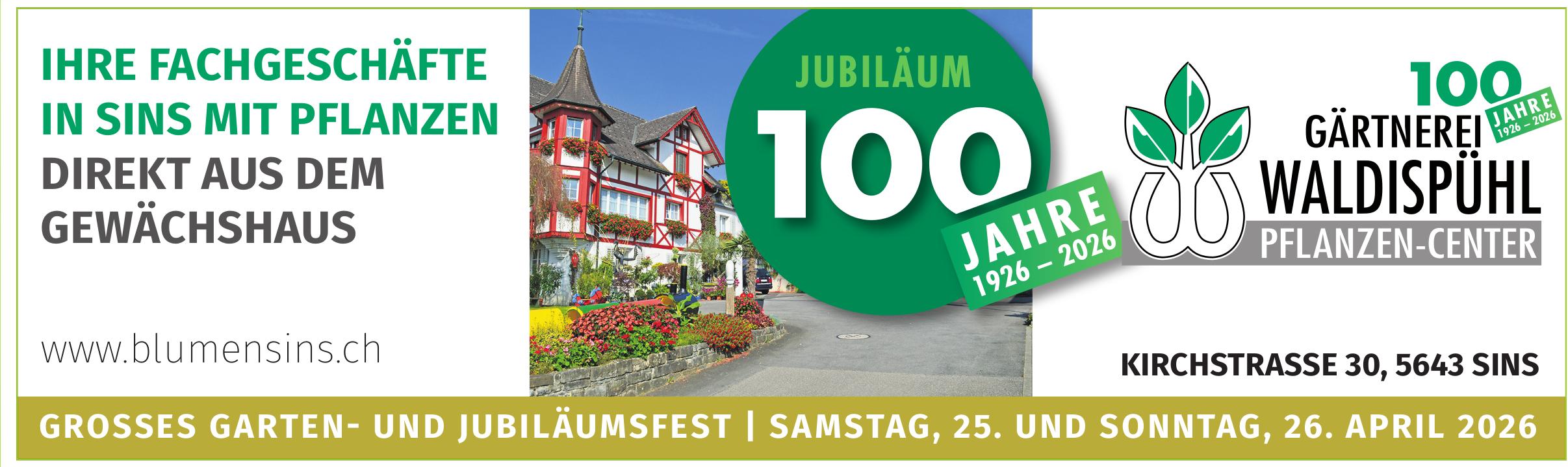 Grosses Garten- und Jubiläumsfest, 25. - 26. April, Sins