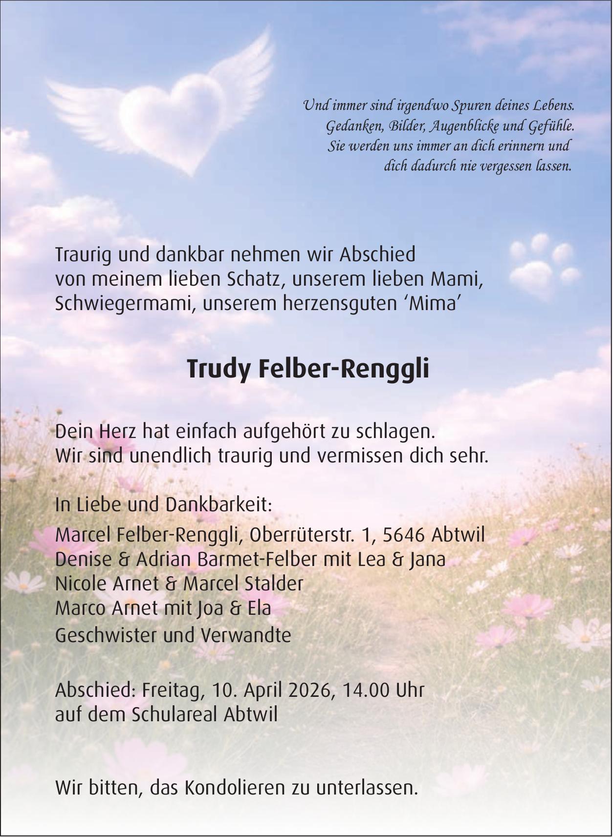 Felber-Renggli Trudy, im März 2026 / DS
