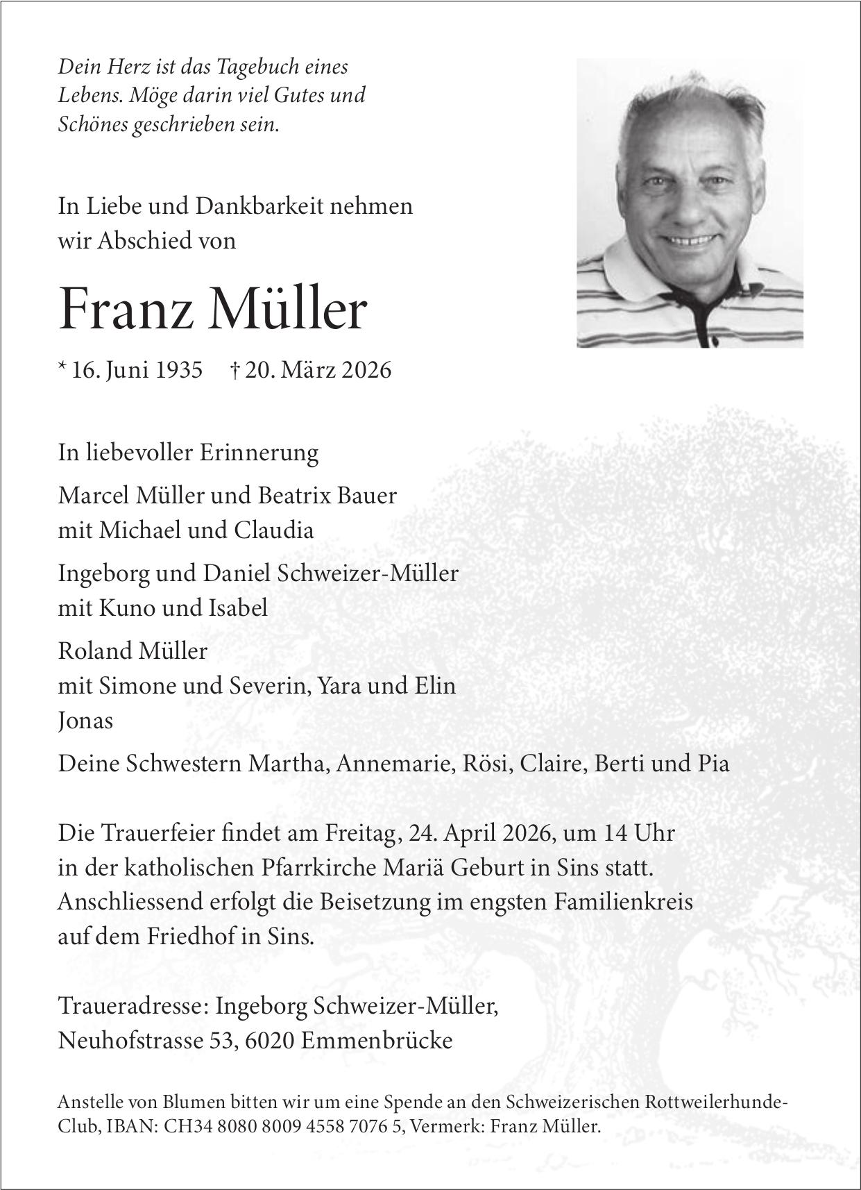 Müller Franz, März 2026 / TA