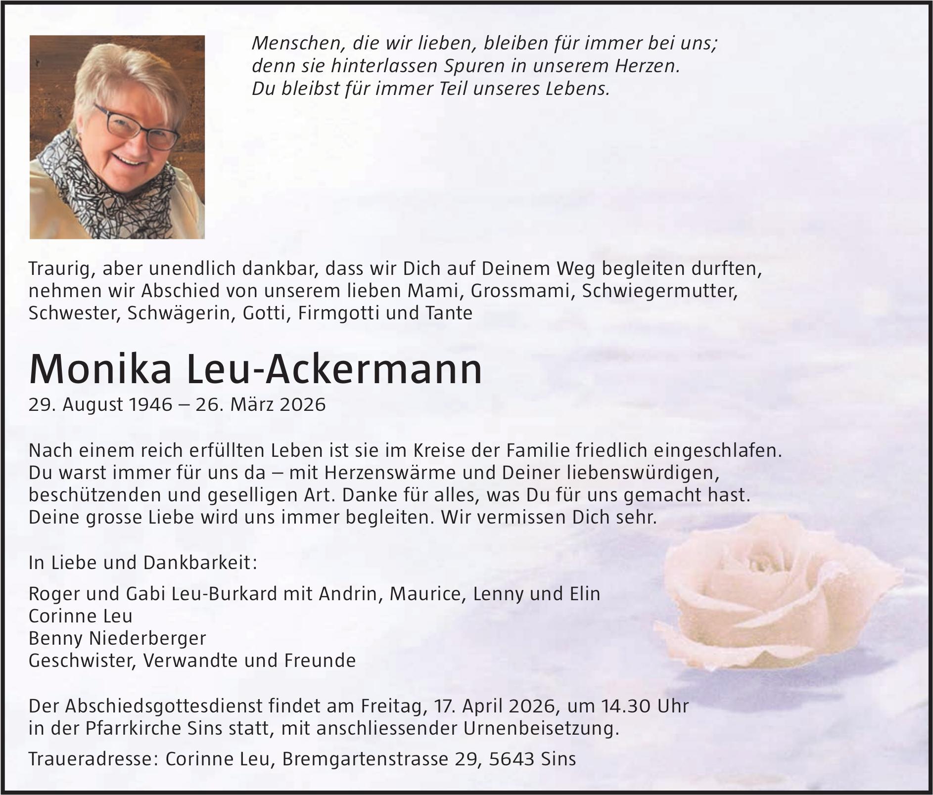 Leu-Ackermann Monika, März 2026 / TA