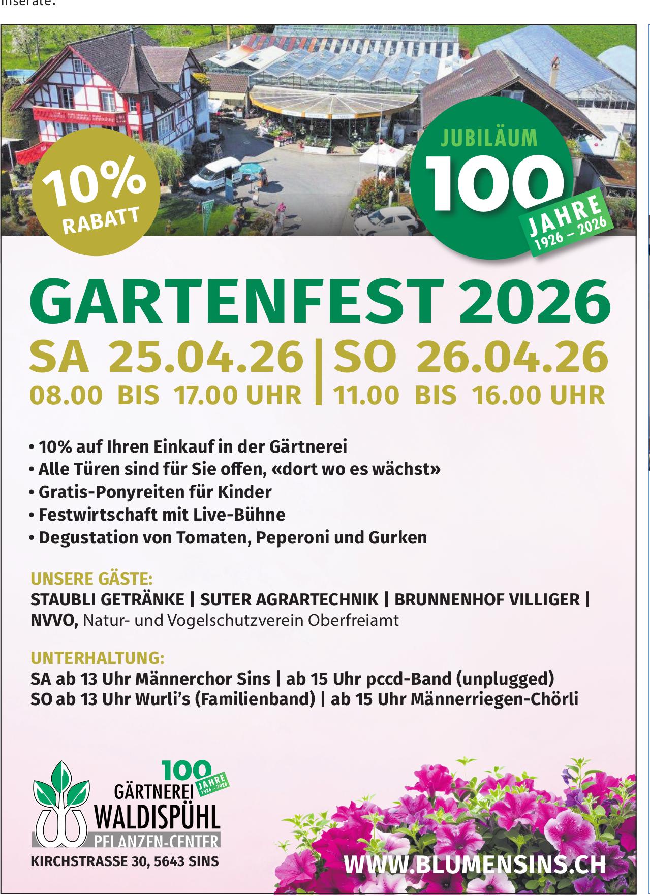 GARTENFEST 2026, 25. - 26. April