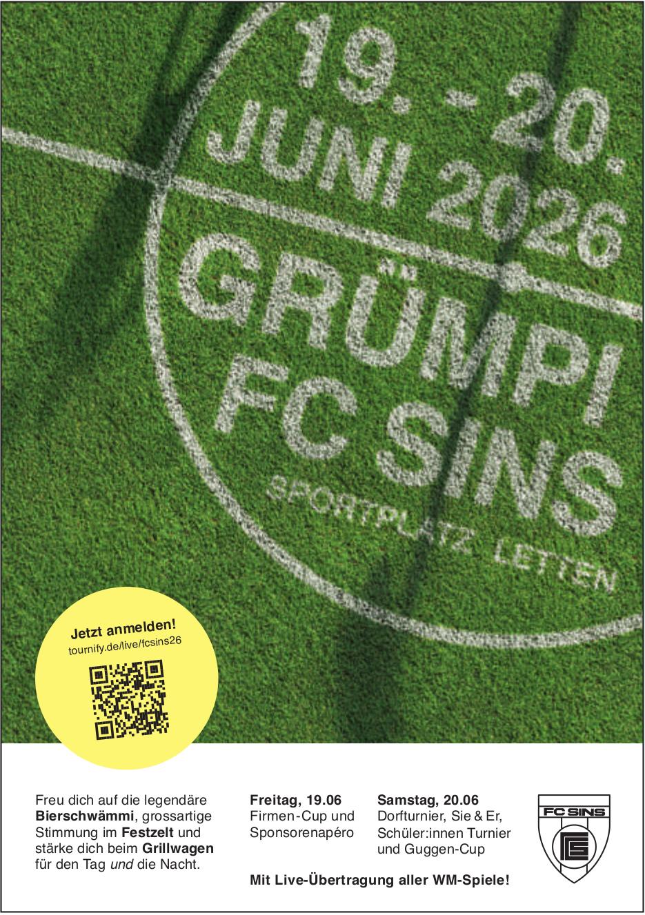 Grümpi FC Sins, 19. - 20. Juni, Sportplatz Letten