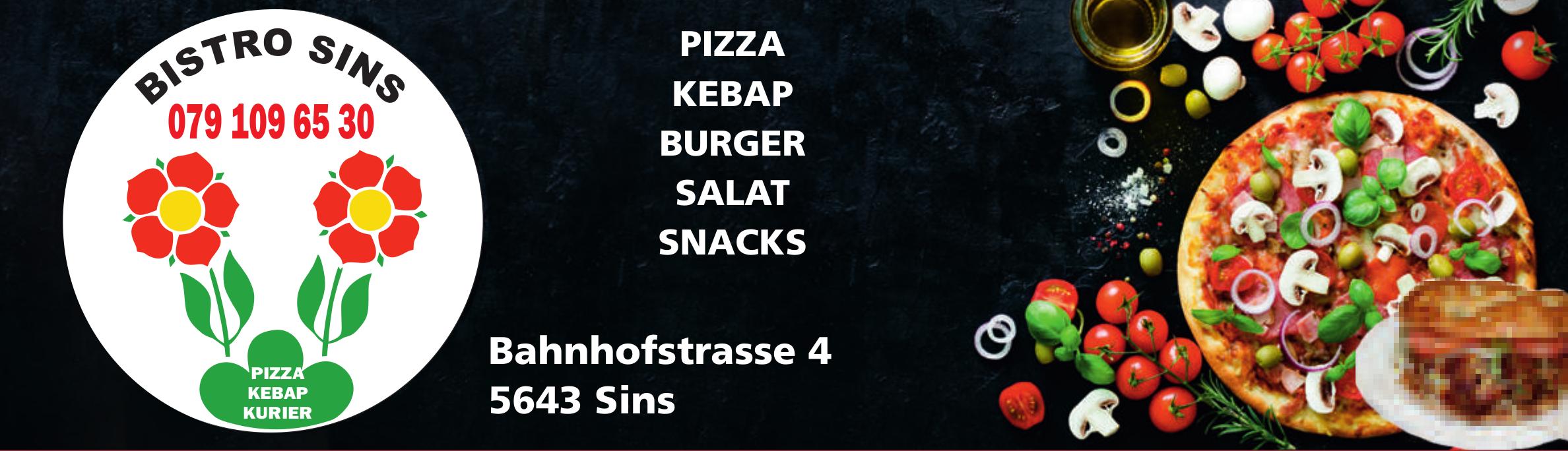 BISTRO SINS, PIZZA / KEBAP / BURGER / SALAT / SNACKS
