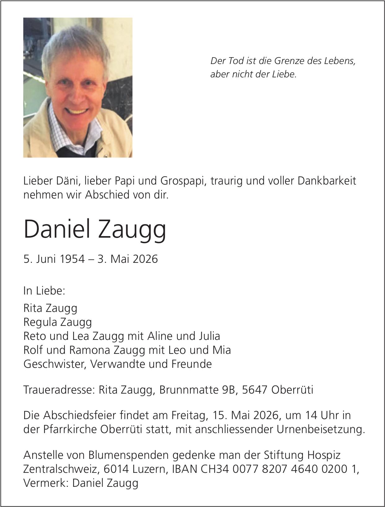 Zaugg Daniel, Mai 2026 / TA