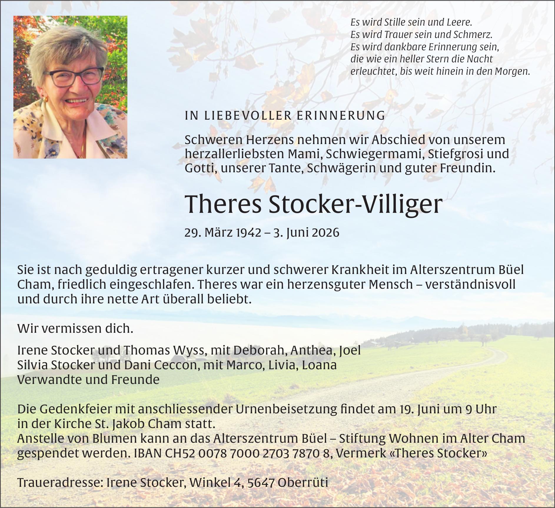 Stocker-Villiger Theres, Juni 2026 / TA