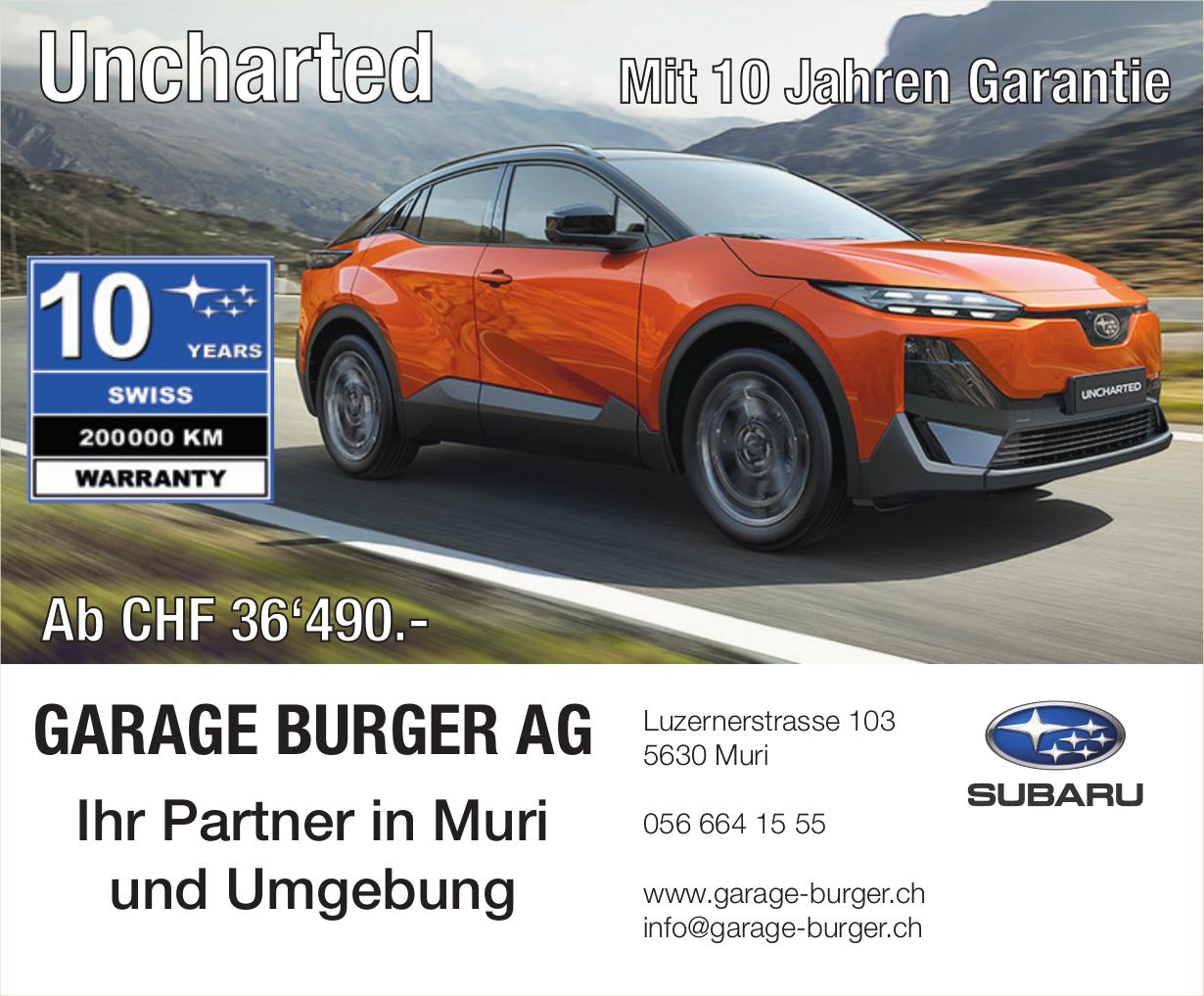 GARAGE BURGER AG, Muri - Ihr Partner in Muri und Umgebung