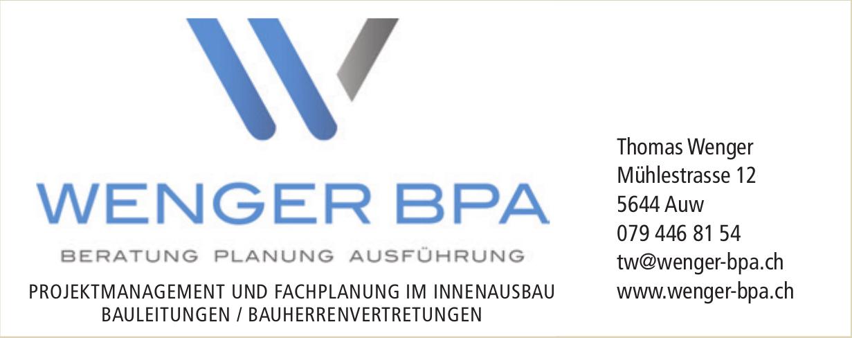 WENGER BPA, Auw - Beratung / Planung / Ausführung