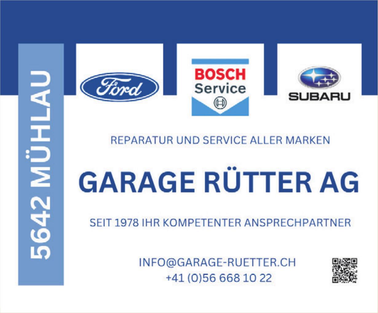 GARAGE RÜTTER AG, Mühlau - REPARATUR UND SERVICE ALLER MARKEN