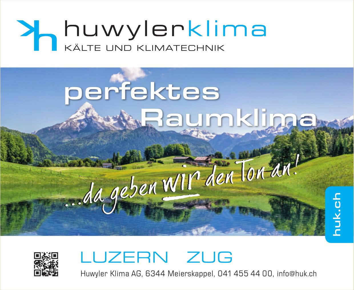 Huwyler Klima AG, Meierskappel - Perfektes Raumklima