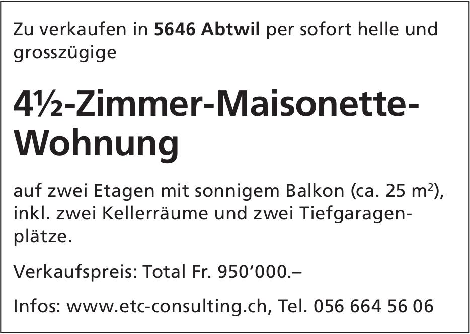 4½-Zimmer-Maisonette-Wohnung, Abtwil, zu verkaufen