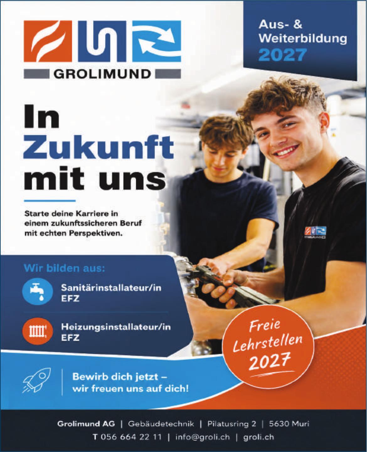 Grolimund AG, Muri - Freie Lehrstellen 2027