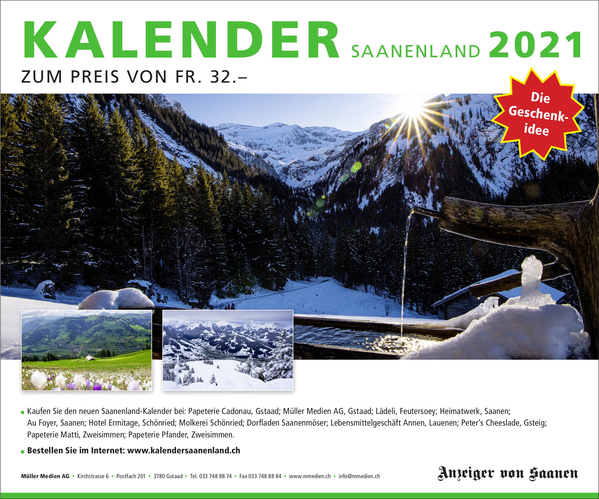 Müller Medien AG, Gstaad - Kalender Saanenland 2021
