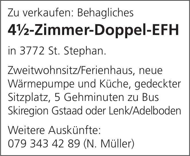 4.5-Zimmer-Doppel-EFH, St. Stephan, zu verkaufen