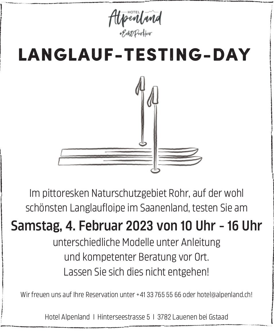 Langlauf-Testing-Day, 4. Februar, Naturschutzgebiet Rohr, Lauenen