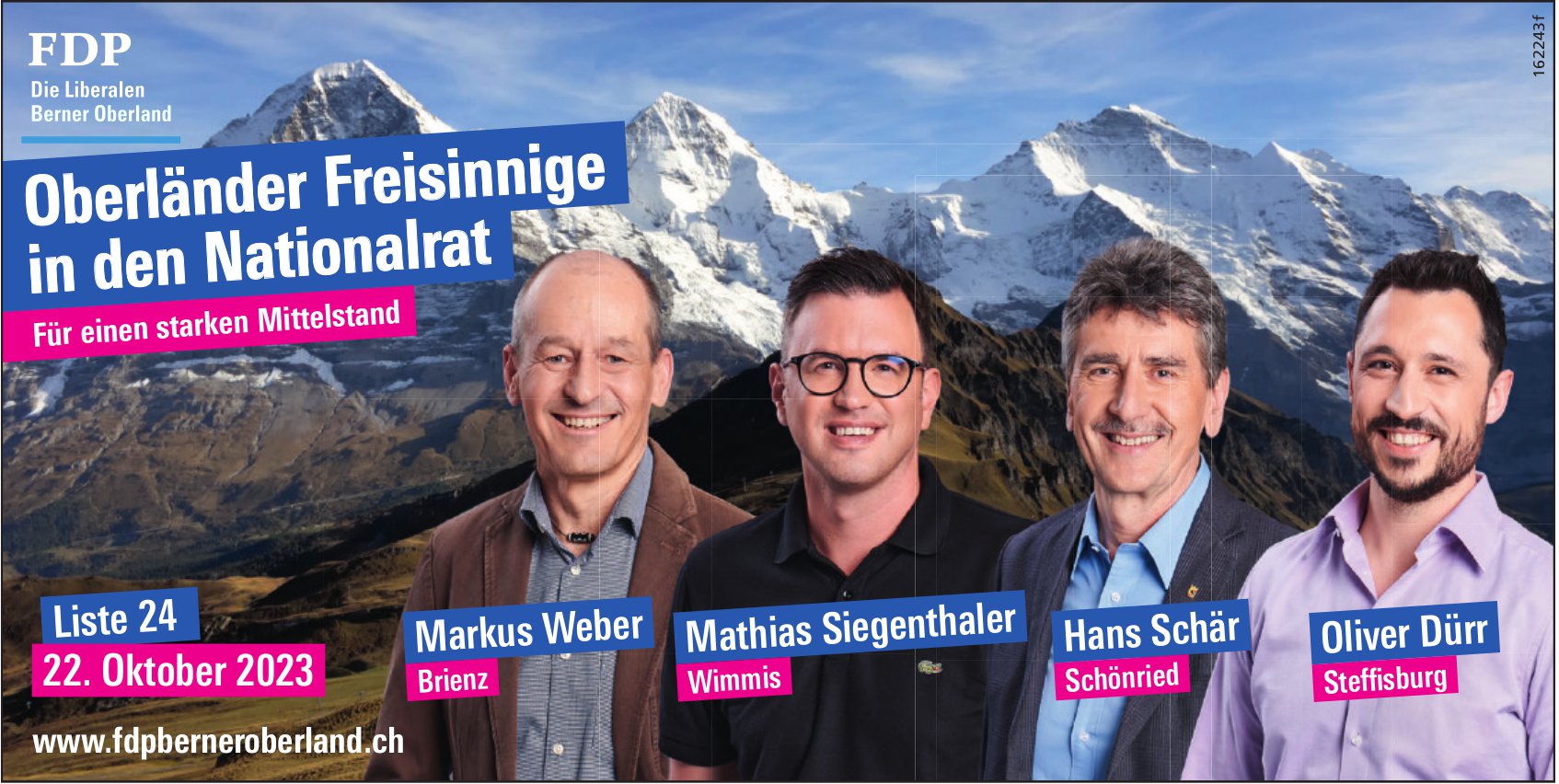 FDP - Markus Weber, Mathias Siegenthaler, Hans Schär & Oliver Dürr in den Nationalrat