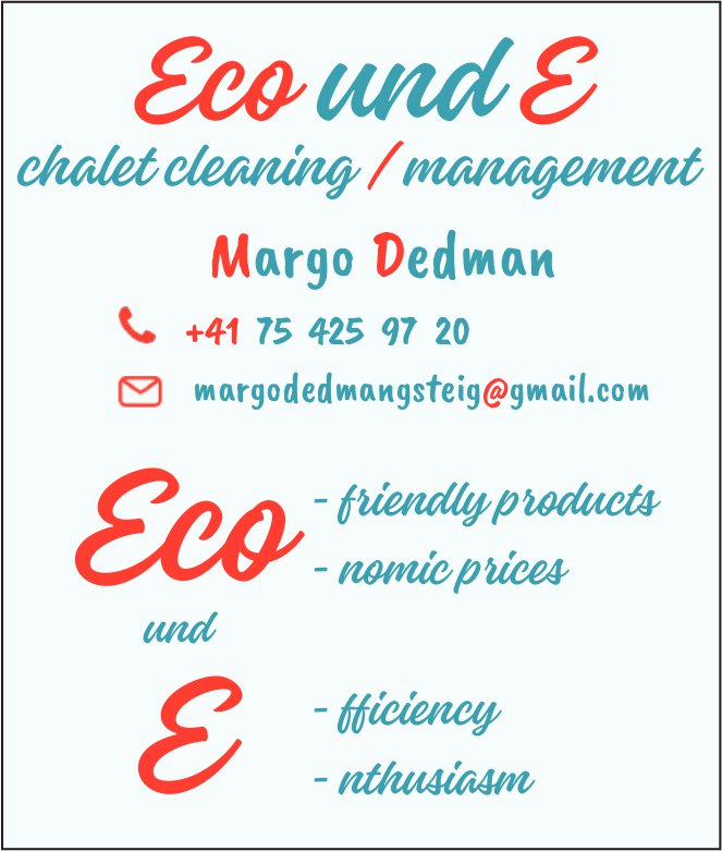 Eco und E, Gsteig - chalet cleaning / management