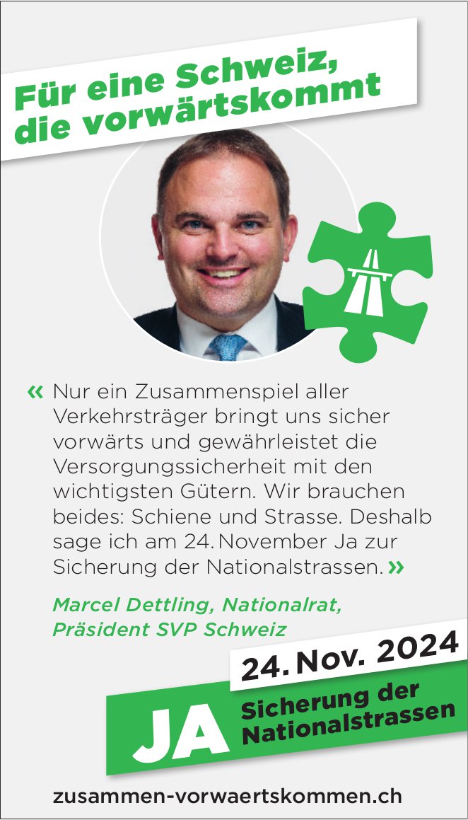 Ja zur Sicherung der Nationalstrassen