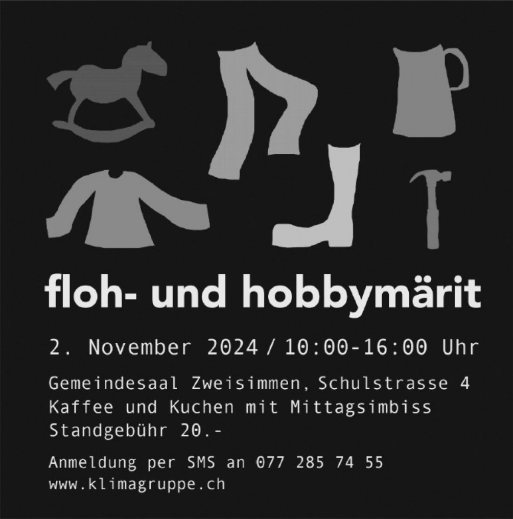 Floh- und Hobbymärit, 2. November, Gemeindesaal, Zweisimmen