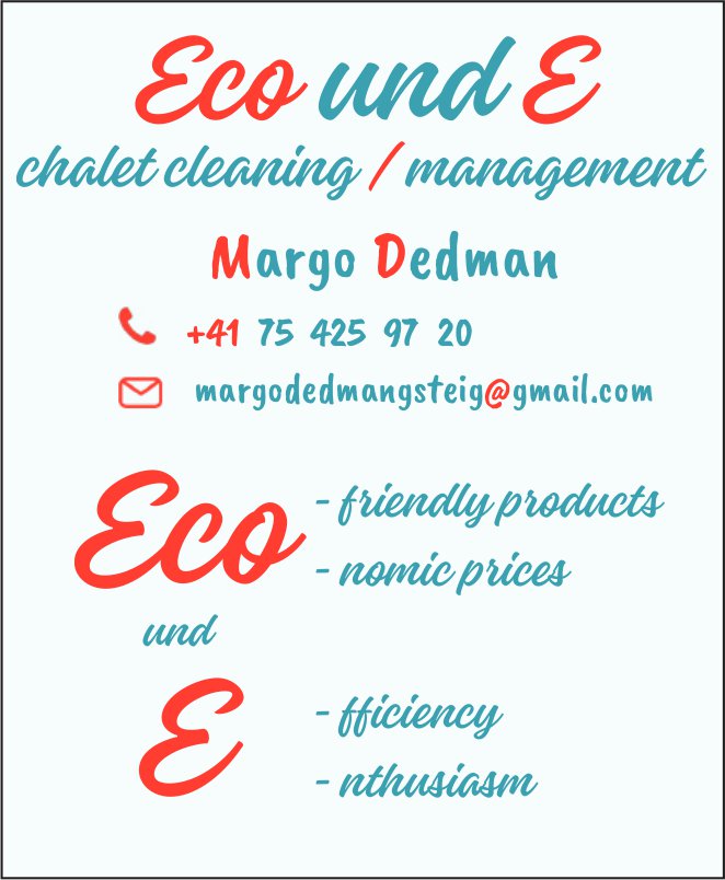 Eco und E, Gsteig - chalet cleaning / management