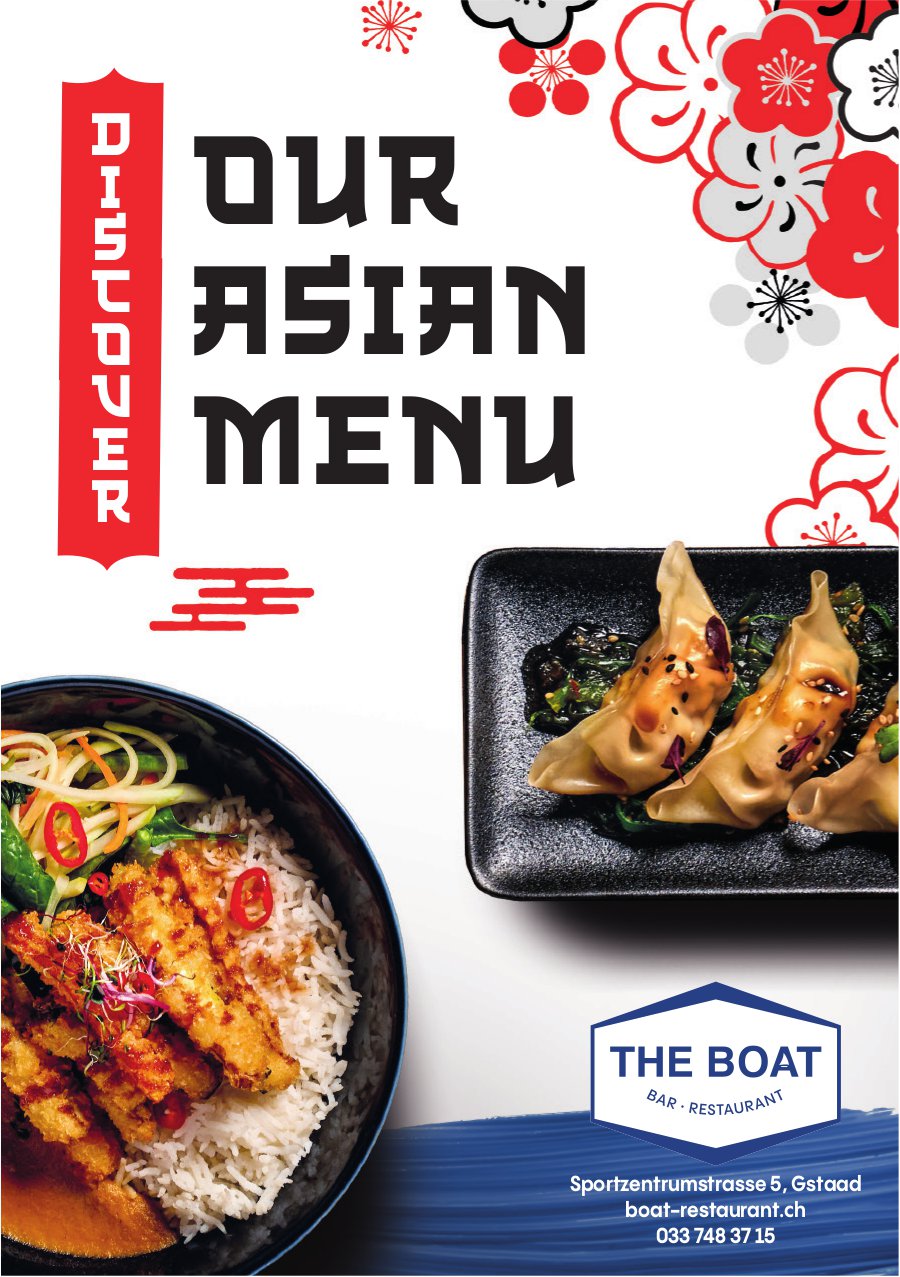 Bar Restaurant The Boat, Gstaad - Discover our Asian Menu