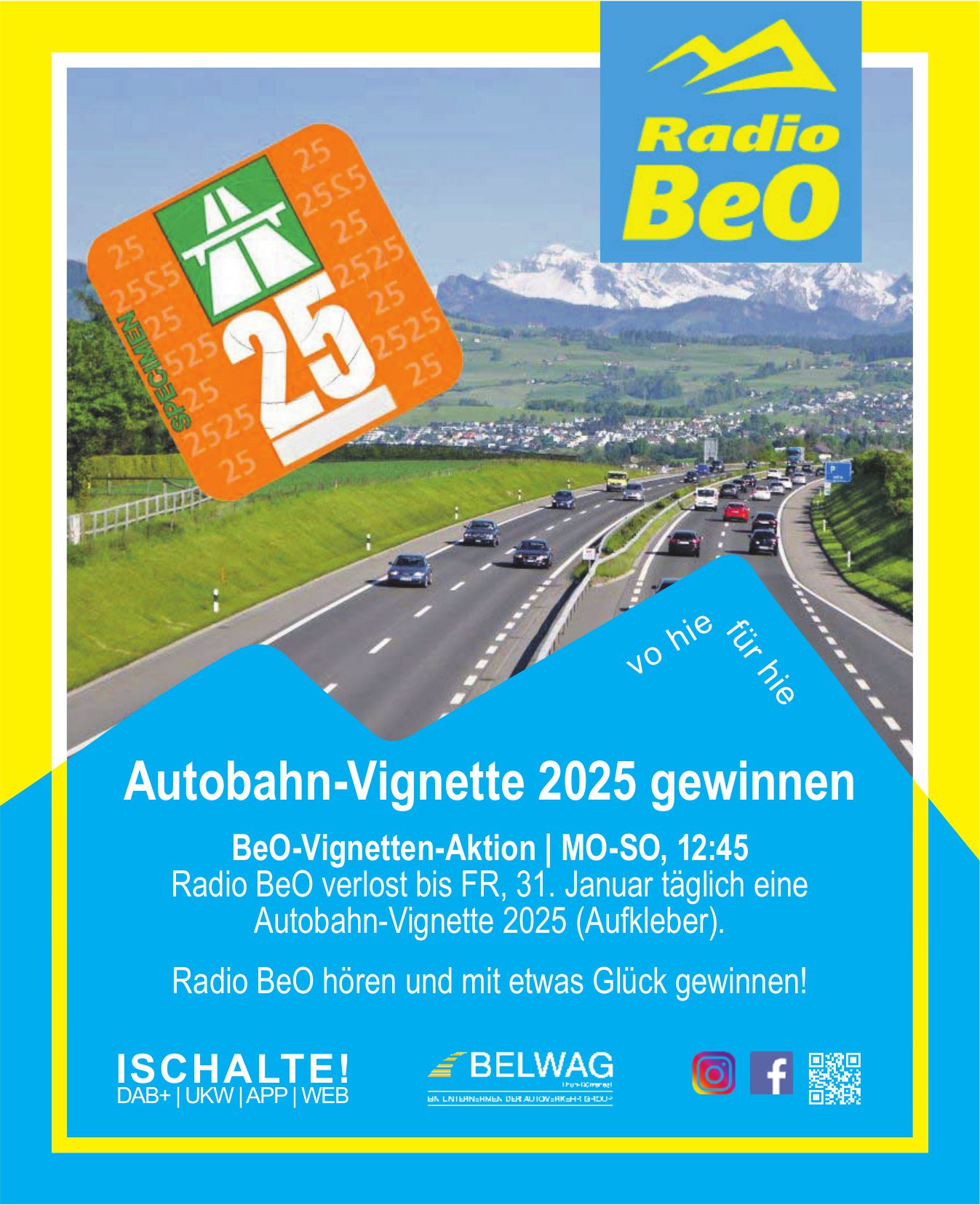 Radio BeO - Autobahn-Vignette 2025 gewinnen