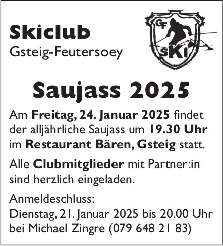 Saujass 2025, 24. Januar, Restaurant Bären, Gsteig