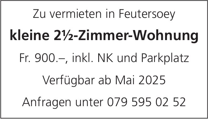 2.5-Zimmer-Wohnung, Feutersoey, zu vermieten