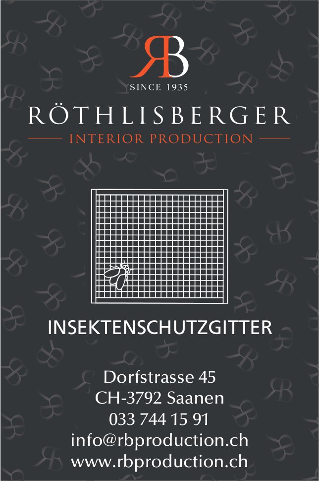 Röthlisberger Interior Production, Saanen - Insektenschutzgitter