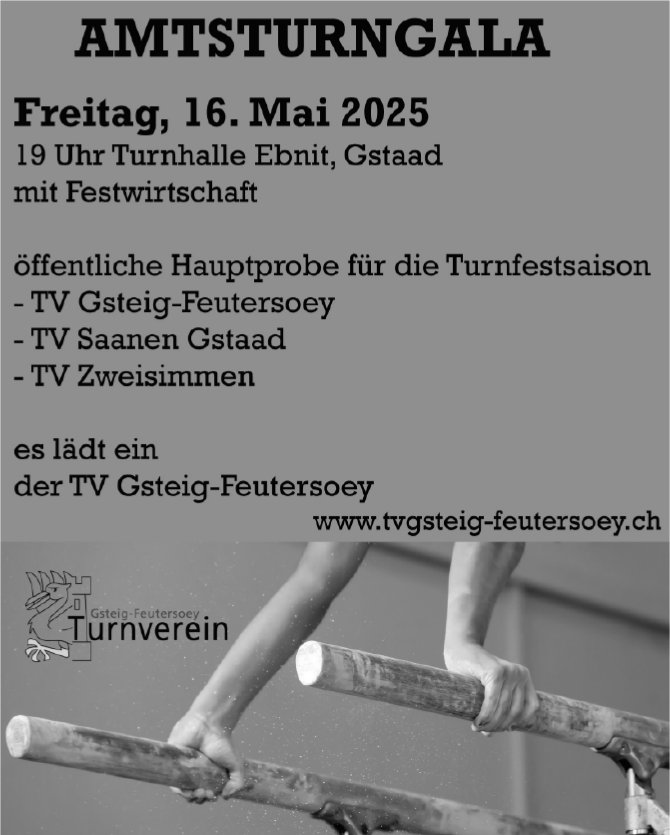 Amtsturngala, 16. Mai, Turnhalle Ebnit, Gstaad
