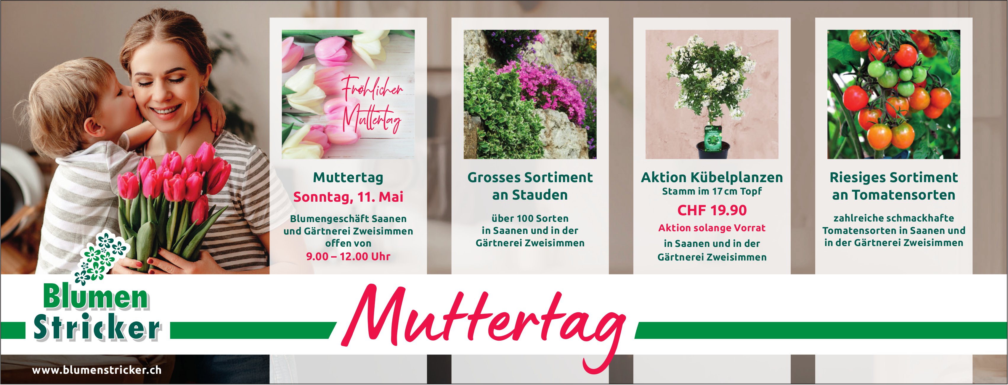Blumen Stricker, Saanen & Zweisimmen - Muttertag