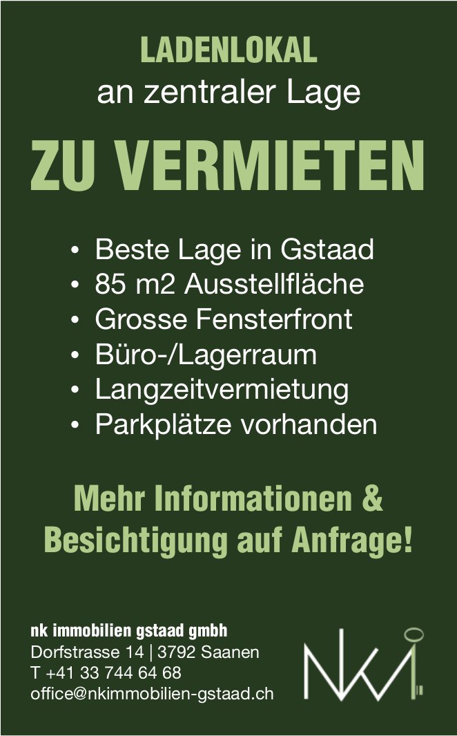 Ladenlokal, Gstaad, zu vermieten
