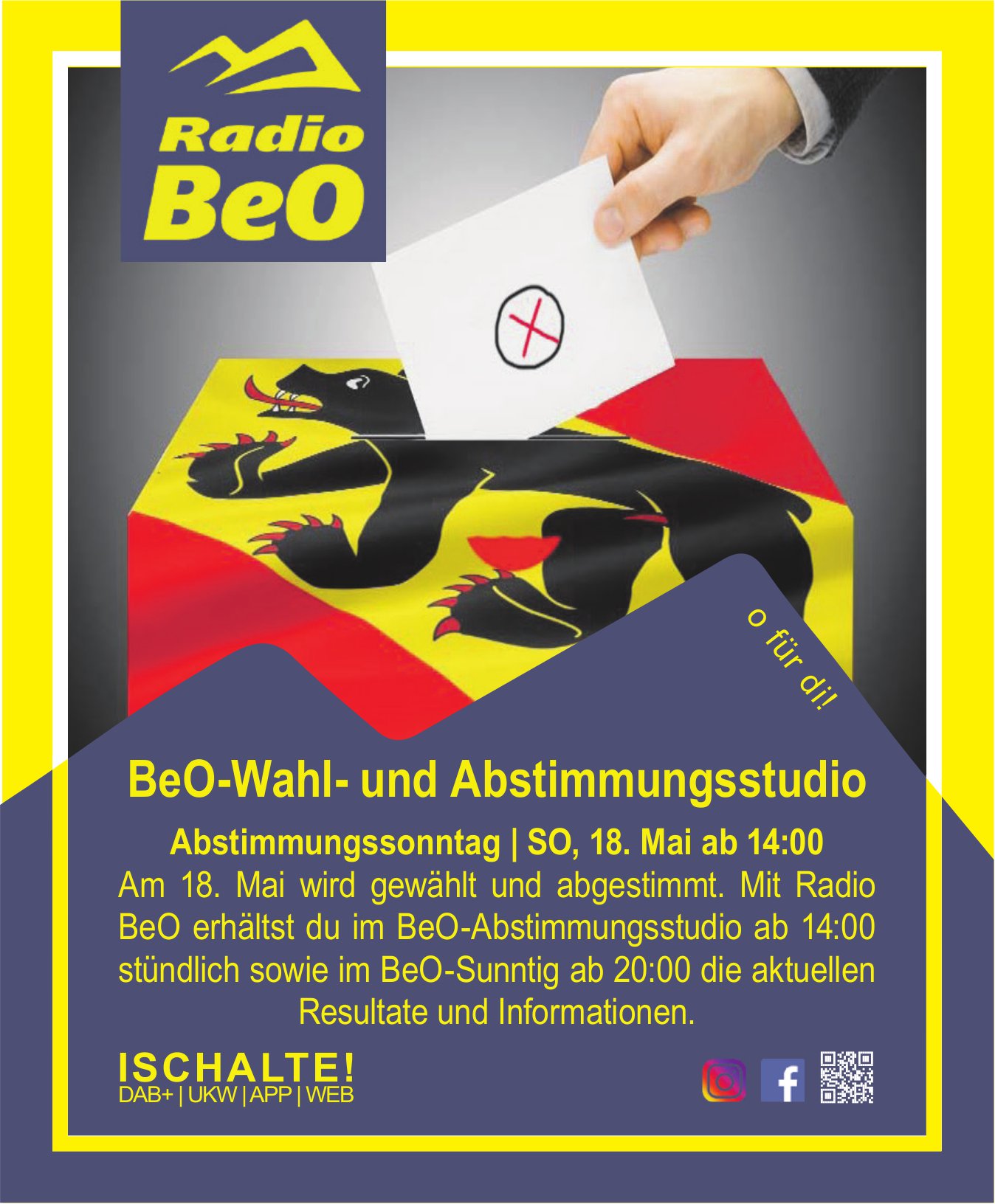 Radio BeO - BeO-Wahl- und Abstimmungsstudio, 18. Mai