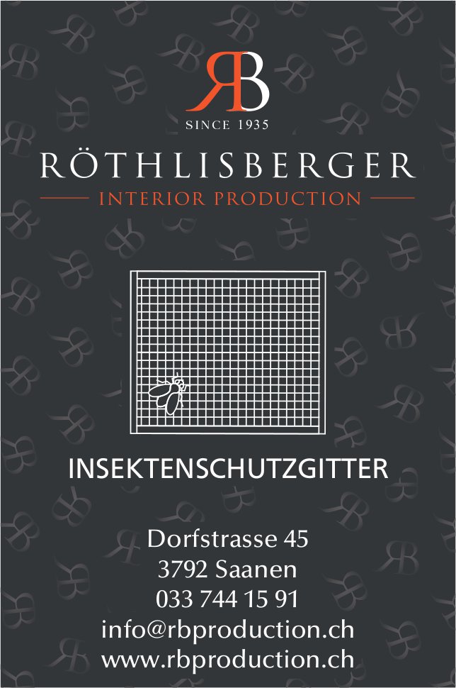 Röthlisberger Interior Production, Saanen - Insektenschutzgitter