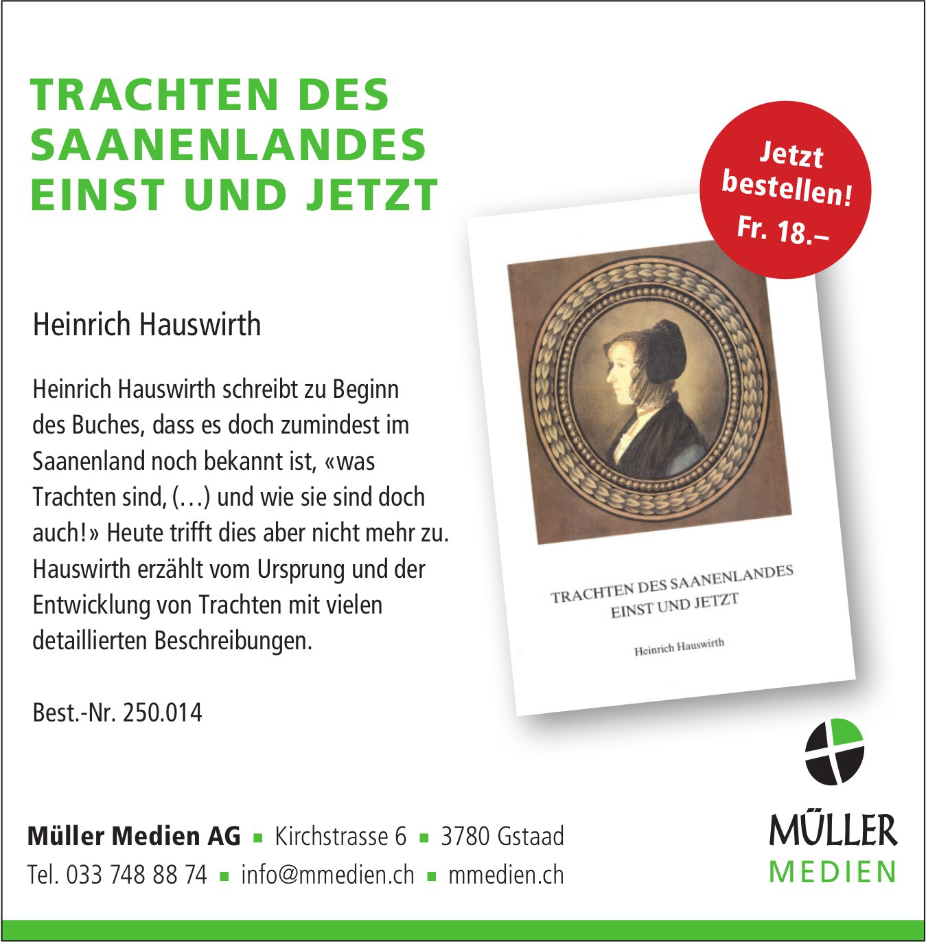 Müller Medien AG, Gstaad - Trachten des Saanenlandes Einst und Jetzt