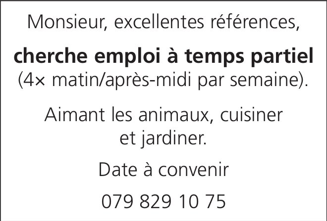 cherche emploi à temps partiel, emploi à temps partiel, Sucht