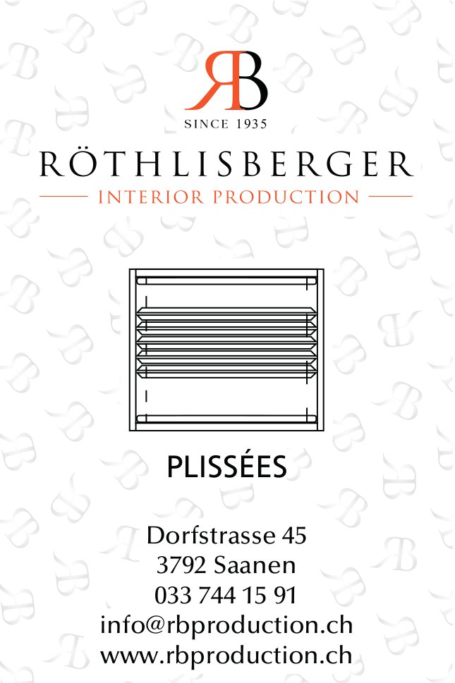 Röthlisberger Interior Production, Saanen - Plissées