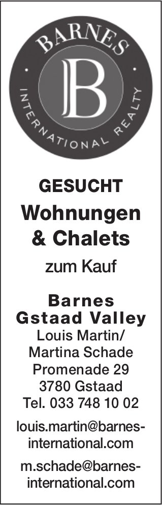 GESUCHT Wohnungen & Chalets zum Kauf, Gstaad, zu kaufen gesucht