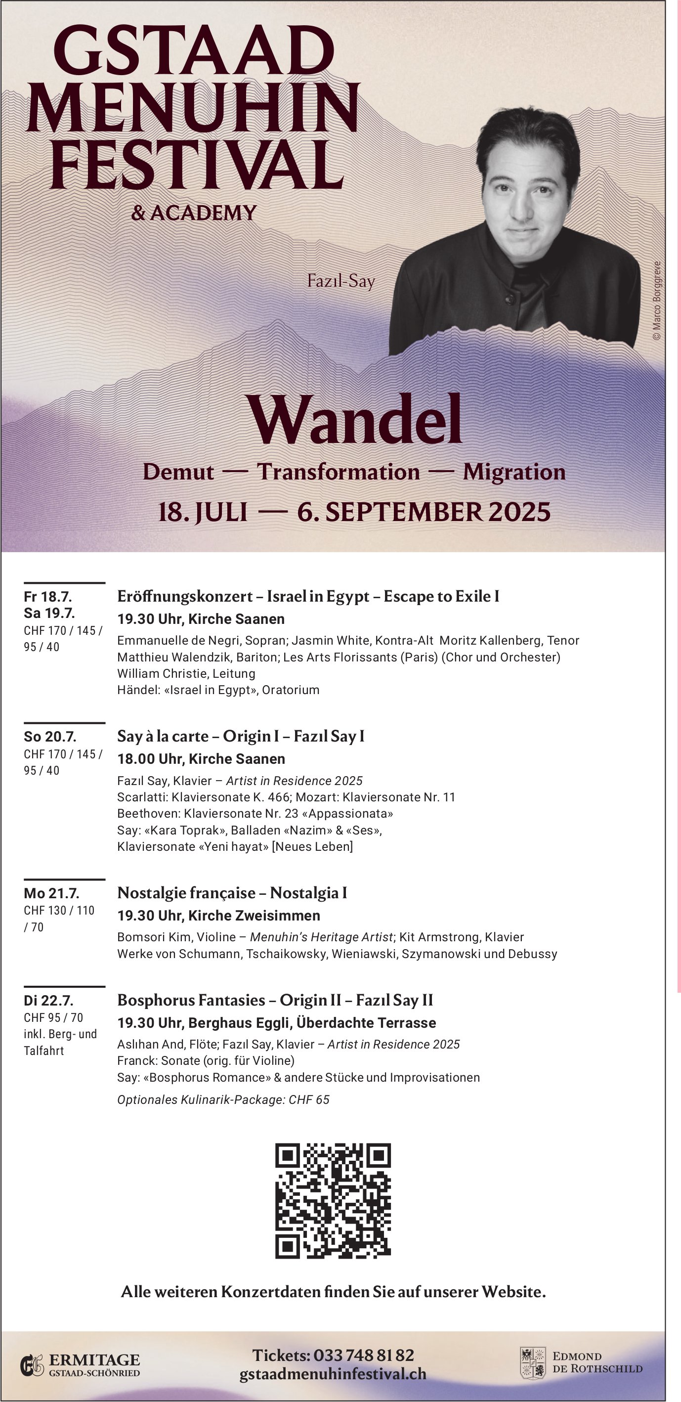 Gstaad Menuhin Festival, 18. - 22. Juli, Saanen