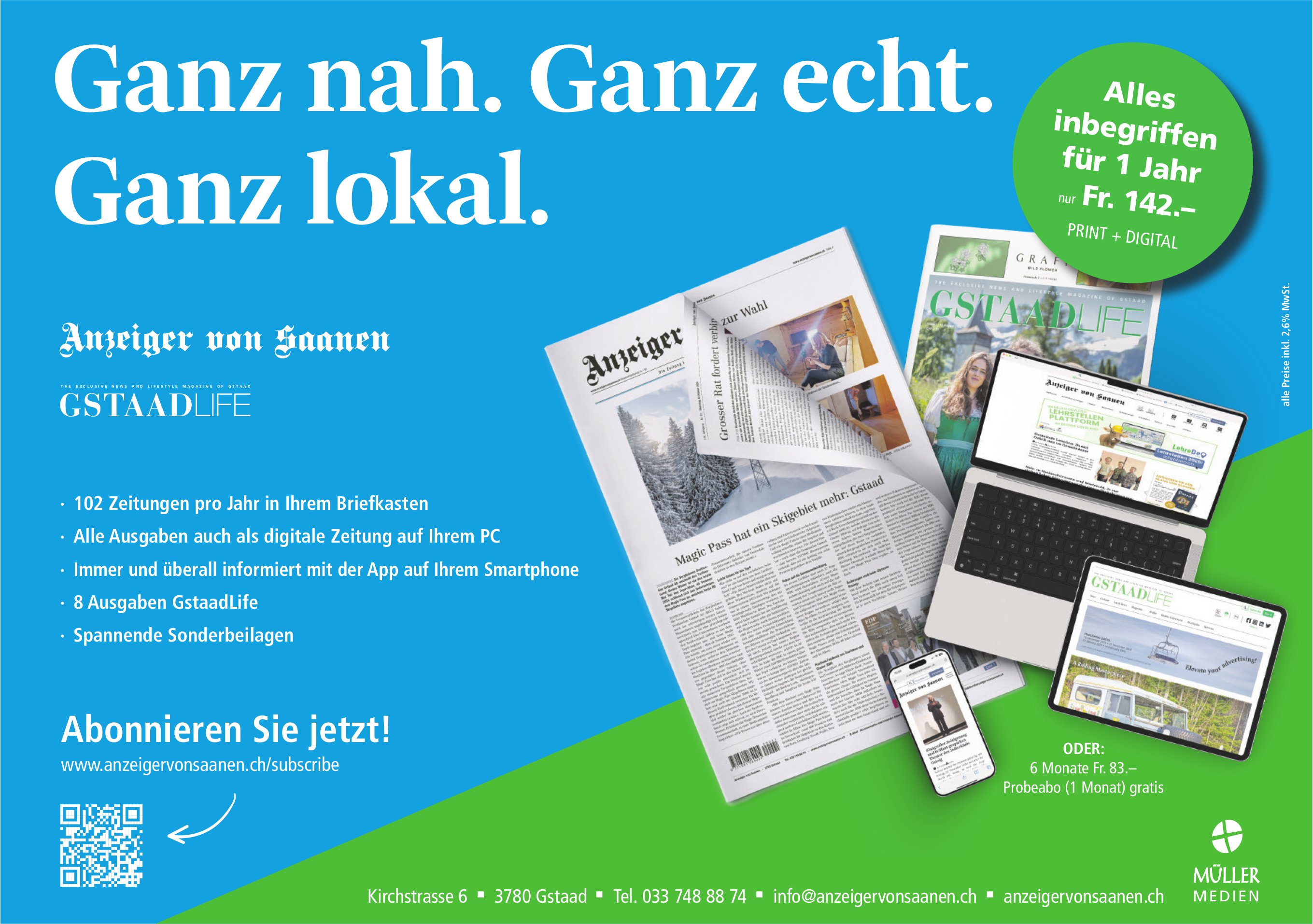 Anzeiger von Saanen, Gstaad - Ganz nah. Ganz echt. Ganz lokal.
