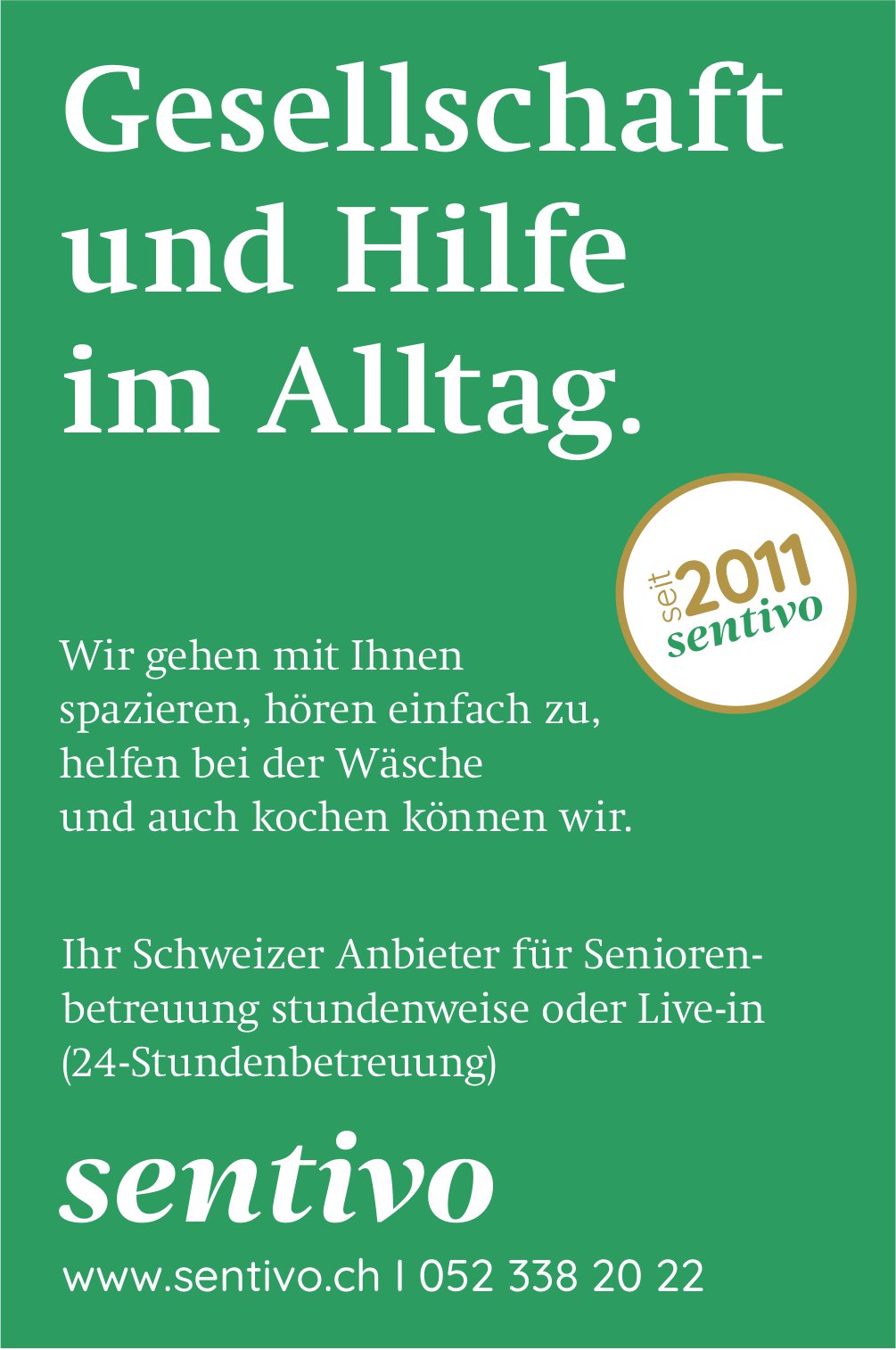 sentivo, Gesellschaft und Hilfe im Alltag.