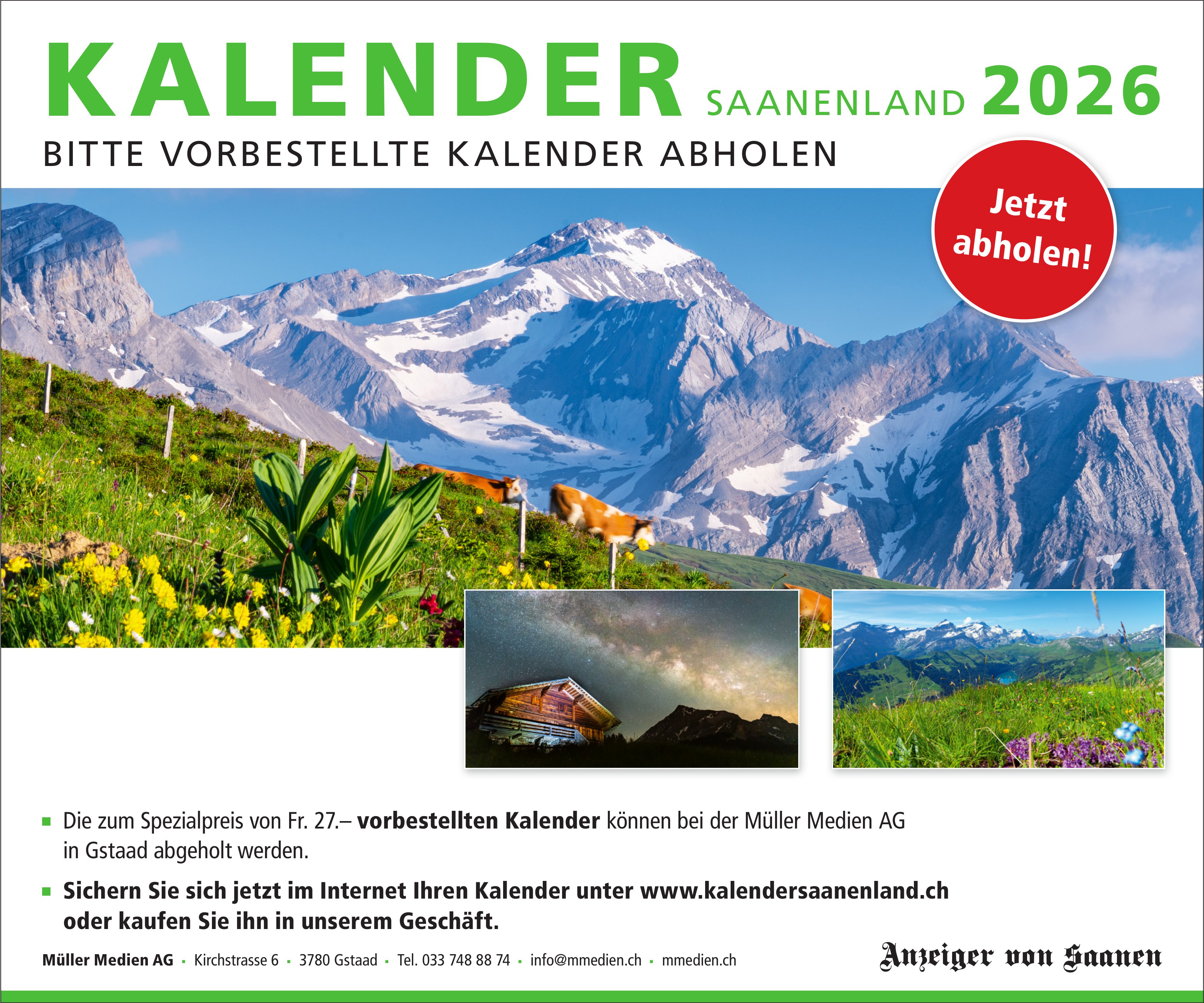 Müller Medien AG, Gstaad - Kalender Saanenland 2026