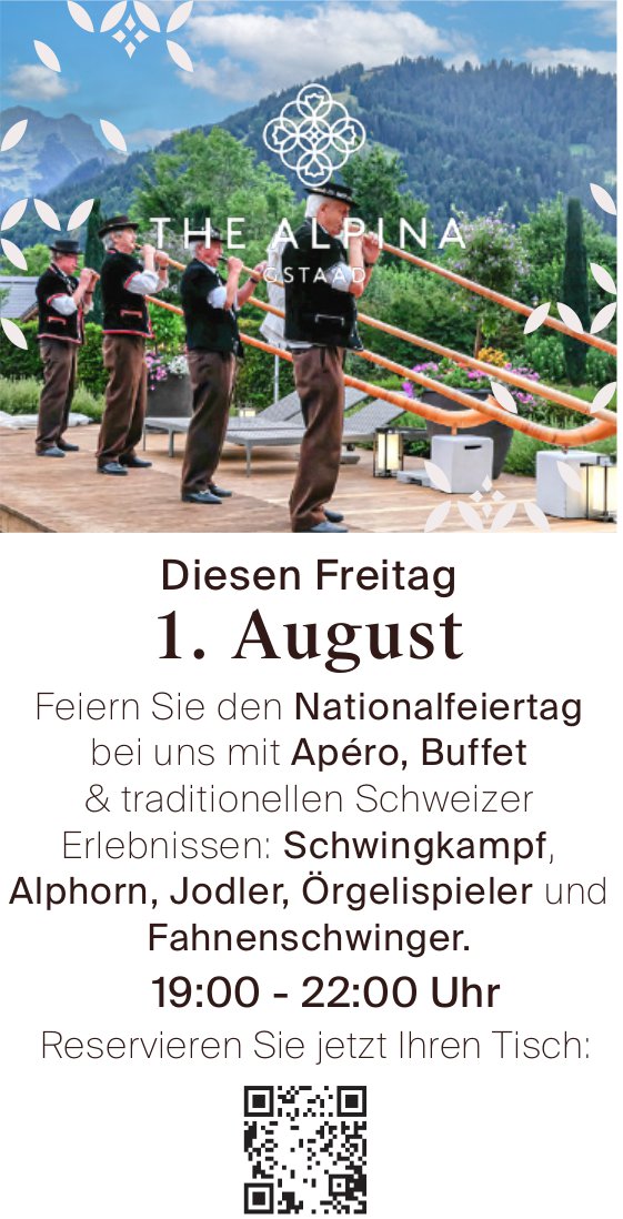 Nationalfeiertag, 1. August,The ALPINA Gstaad