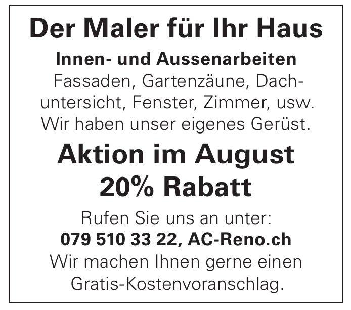 Der Maler für Ihr Haus